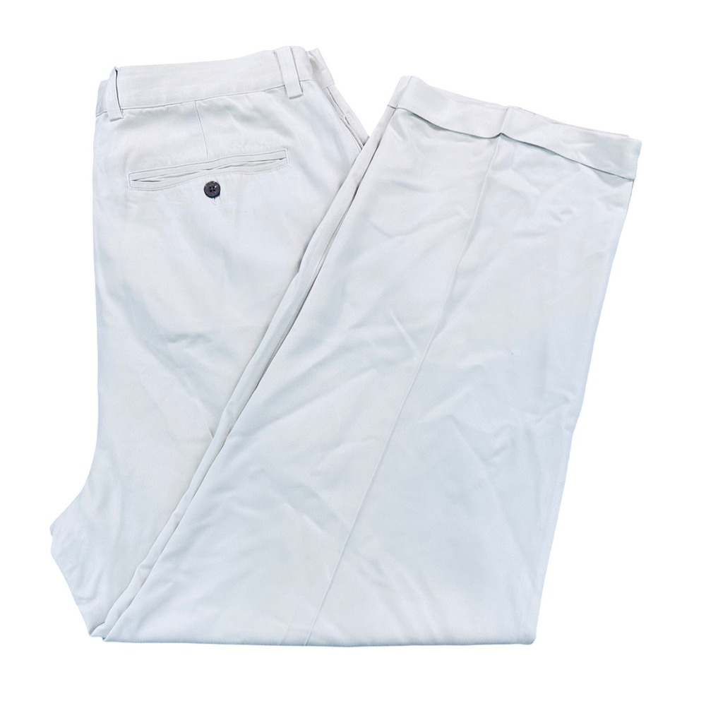 Tommy Bahama Silk Pleated Cuffed Dress Pants Mens 38x37 Off White Cream Luxury